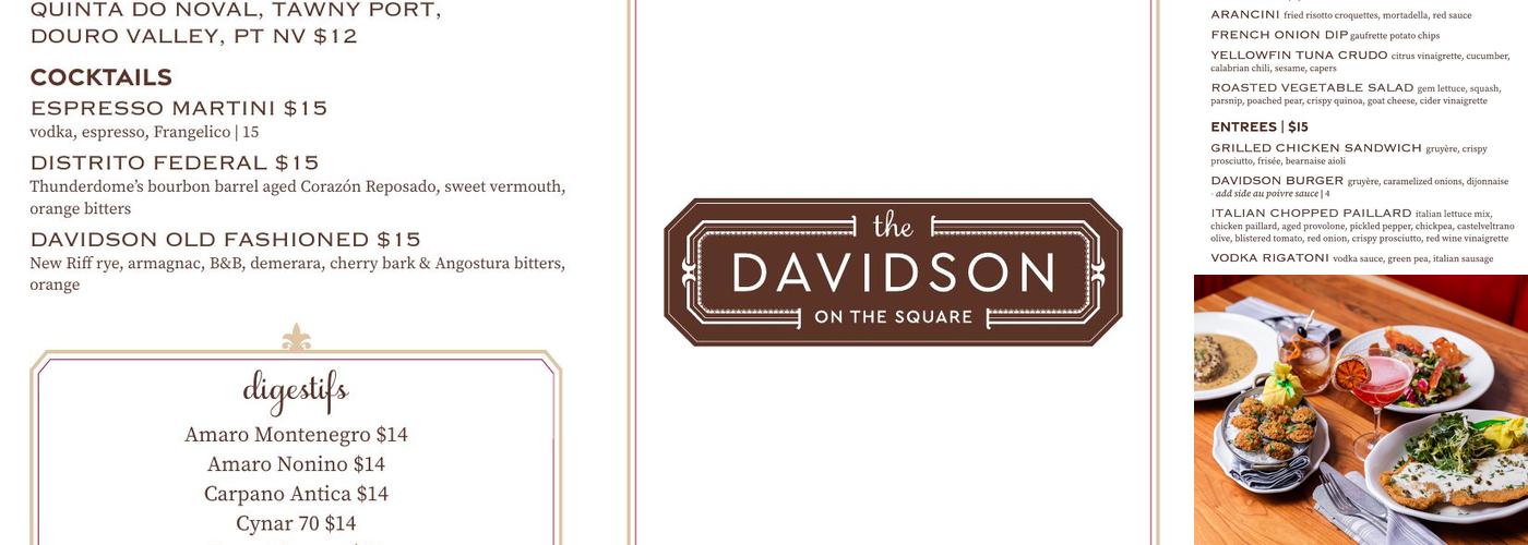 The Davidson Menu