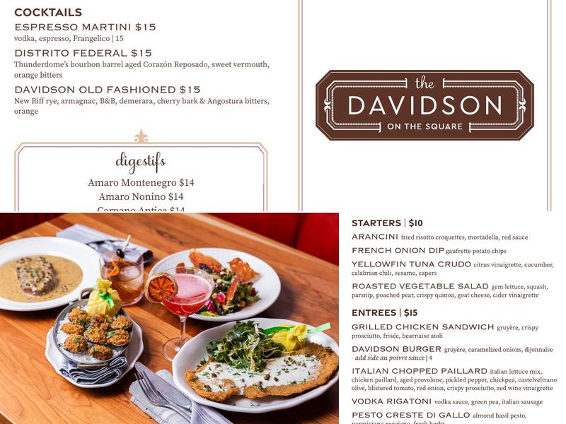 The Davidson Menu