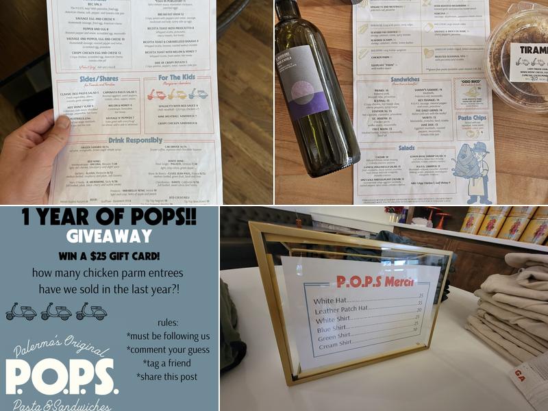 POPS (Palermo's Original Pasta & Sandwiches) Menu