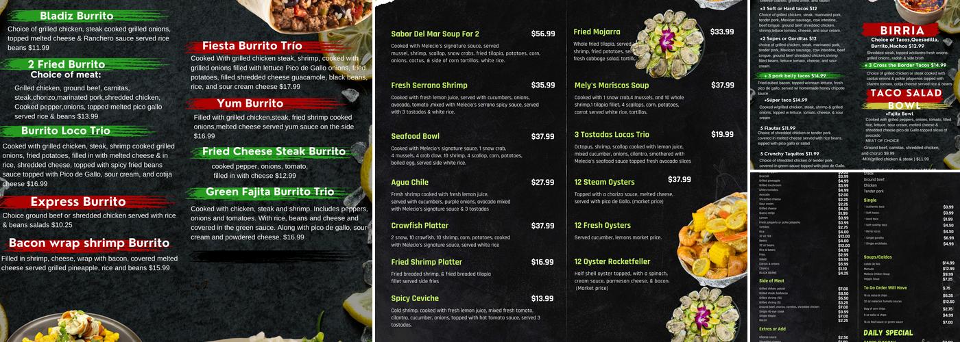 Melecios Mexican Express Stedman NC Menu