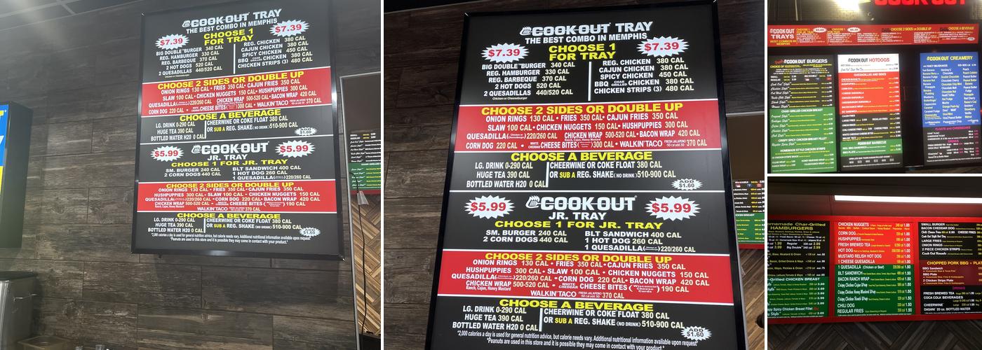 Cook Out Menu