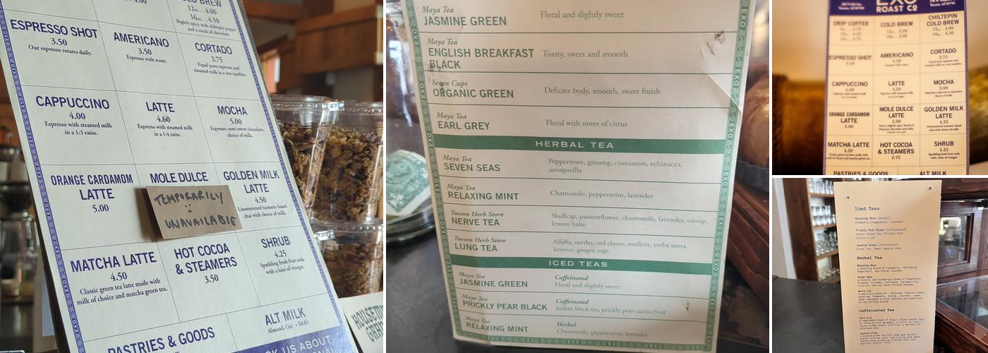 Bar Crisol/Exo Menu