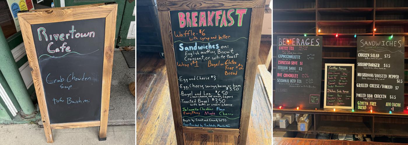 Rivertown Cafe Menu