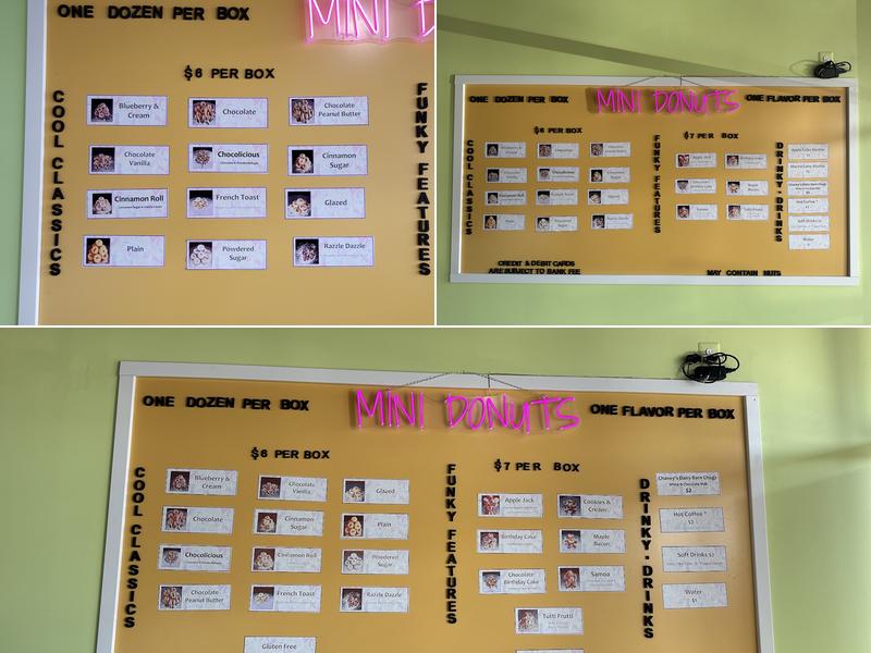 Groovy Gus Mini Donuts Menu