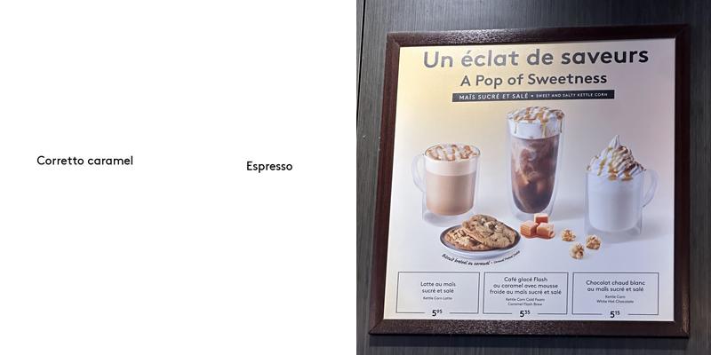 Second Cup Café Menu