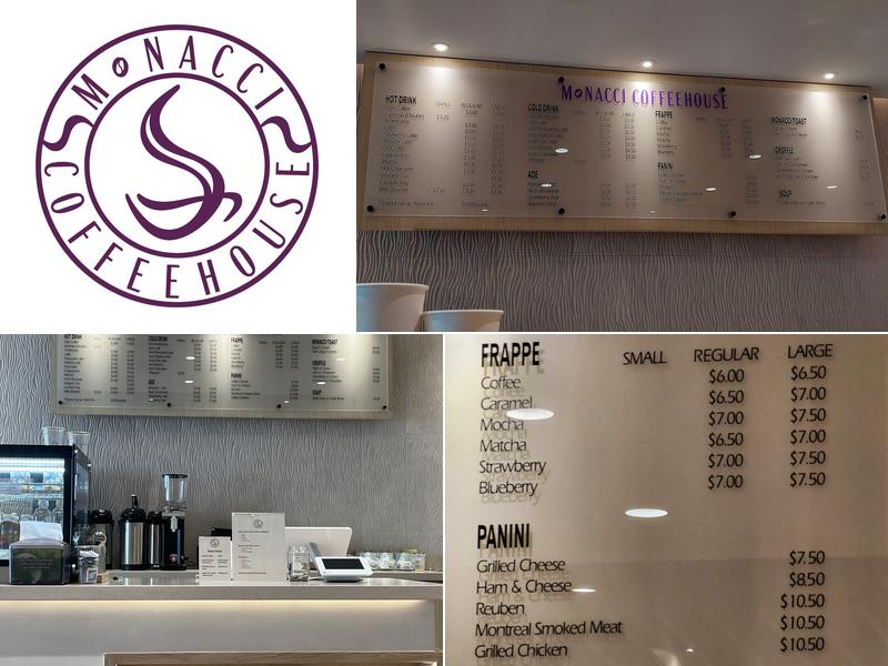 Monacci Coffeehouse Menu