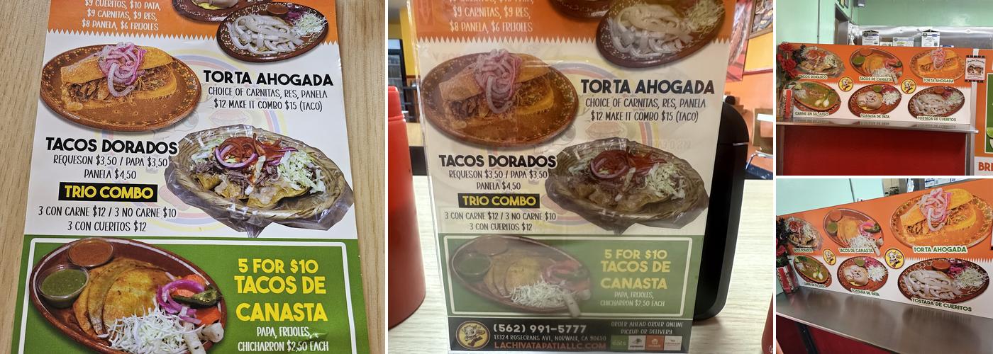 La Chiva Tapatia Menu