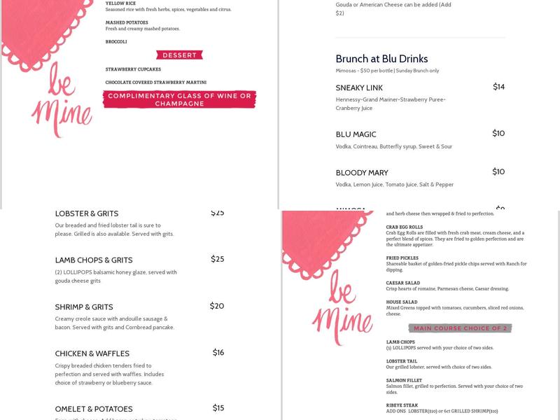 Blu Cafe Menu