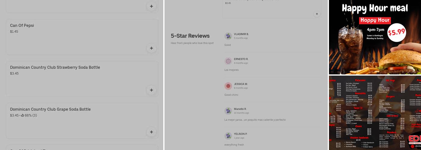 Eclipse Burgers Cachapas Y Mas Menu