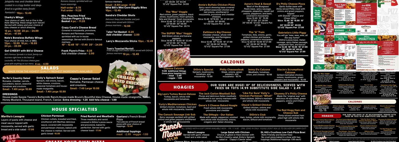 DiOrio's Pizza & Pub Menu