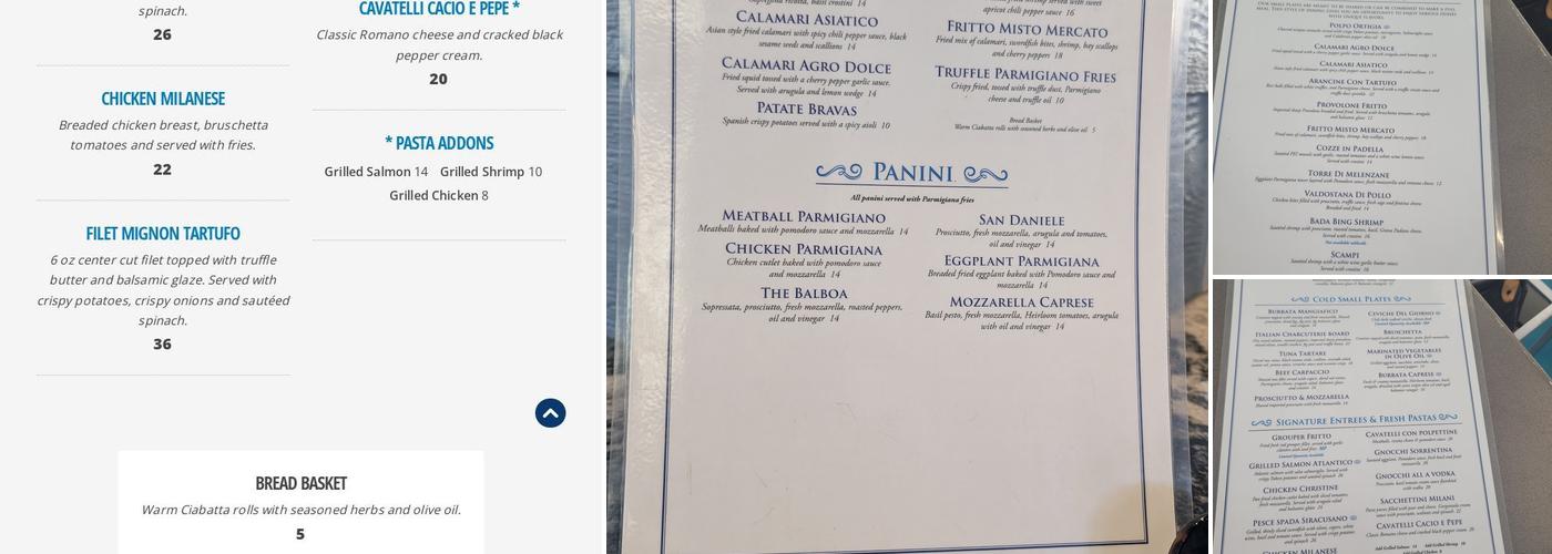 Ortigia Cucina & Bar Menu