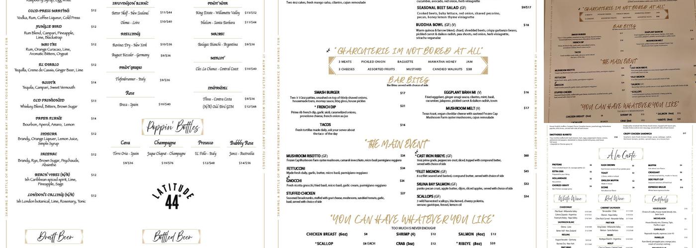 Latitude 44 Menu