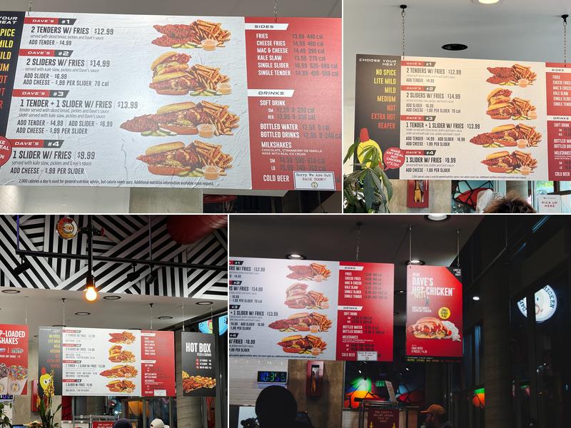Dave's Hot Chicken Menu