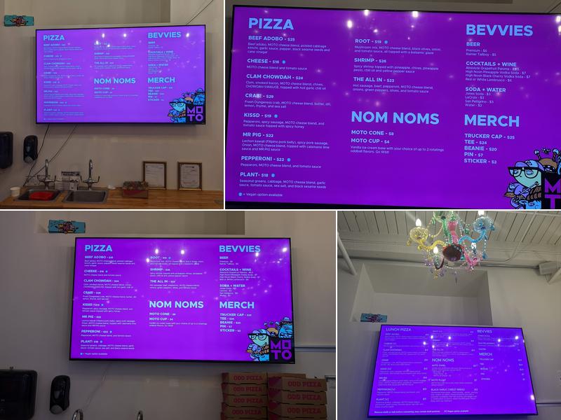 MOTO Pizza Belltown Menu