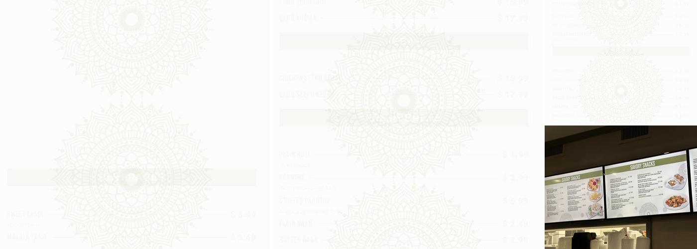 Taj Chaat House Menu