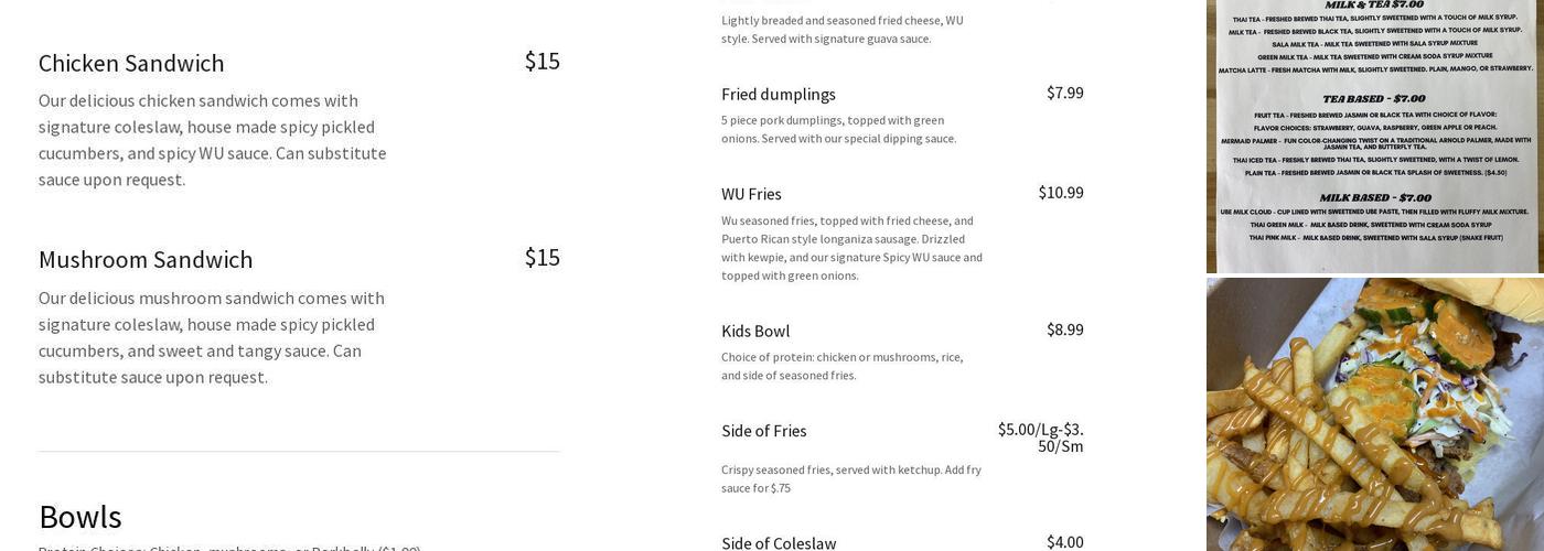 WU Menu