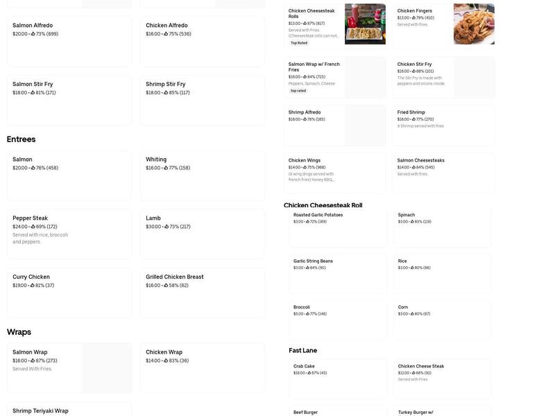 RIDGE CAPITOL LOUNGE Menu