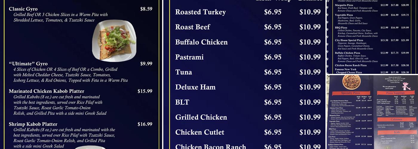 City Pizza Grill & Grocery Menu