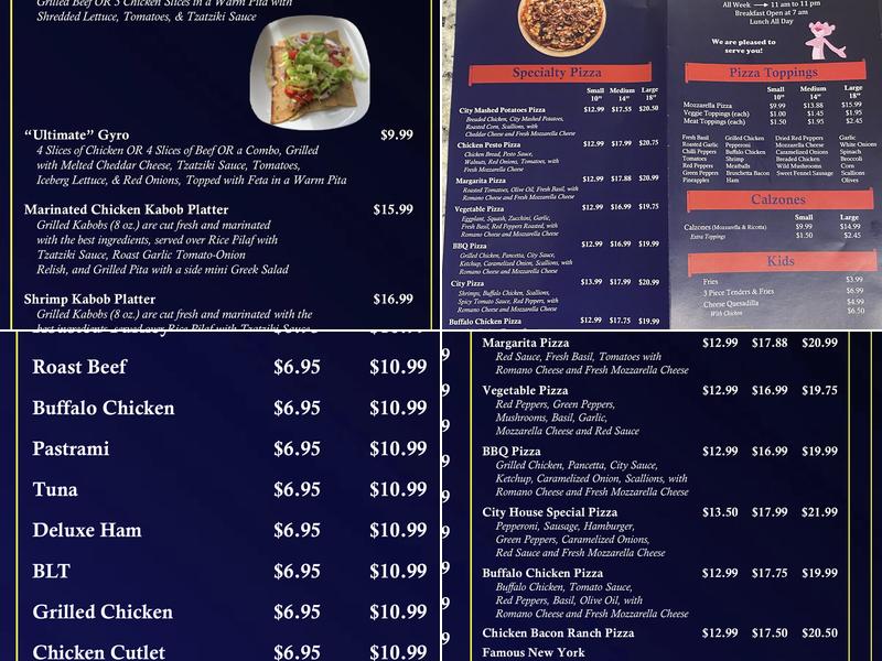 City Pizza Grill & Grocery Menu