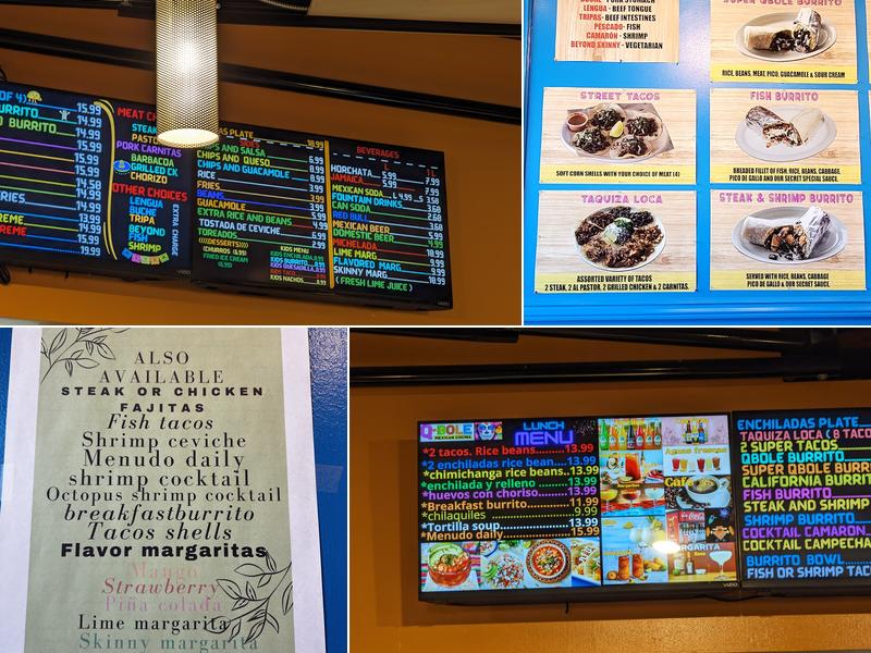 QBole Mexican Restaurant Menu