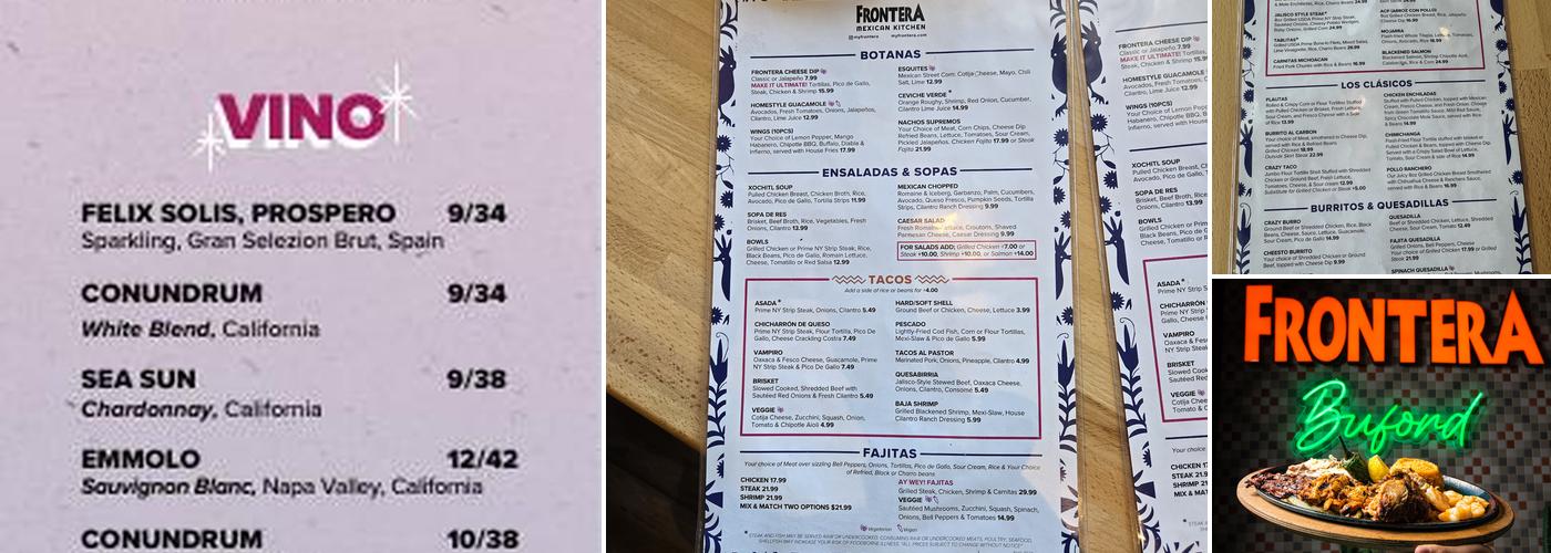 Frontera Mexican Kitchen Menu