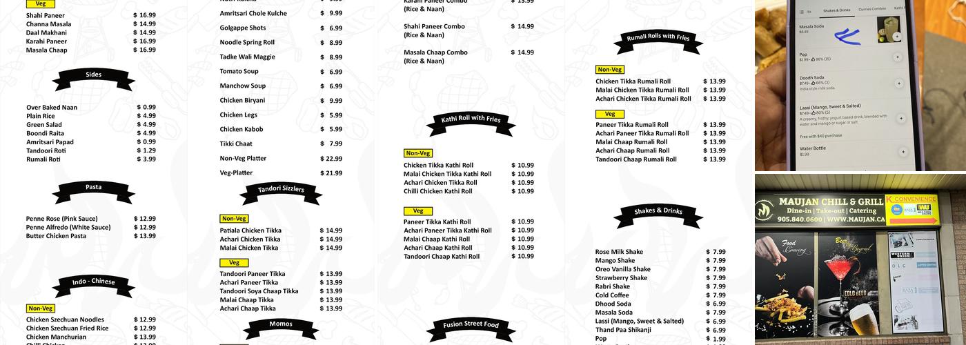 Maujan Chill & Grill Menu