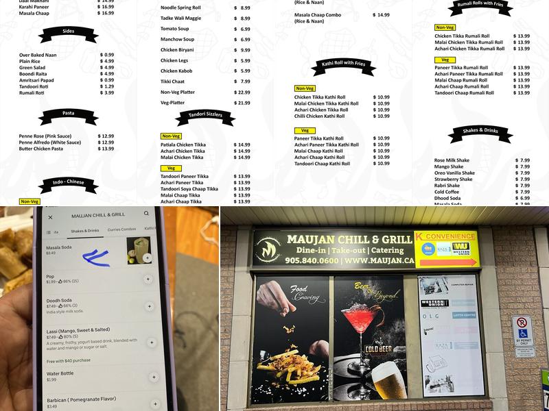 Maujan Chill & Grill Menu