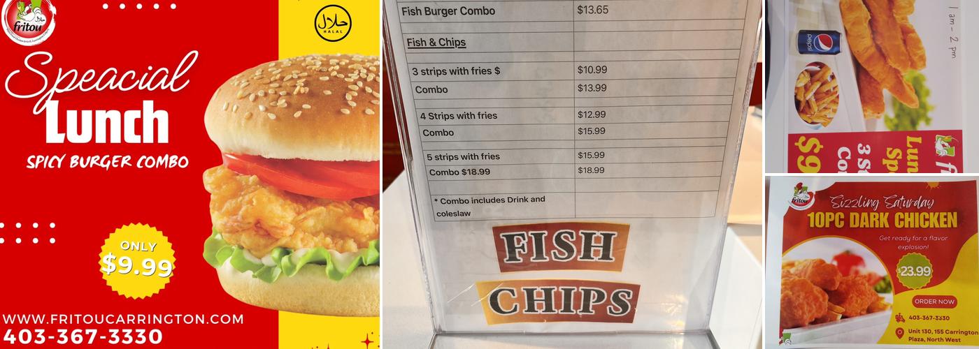 Fritou Chicken Carrington Menu