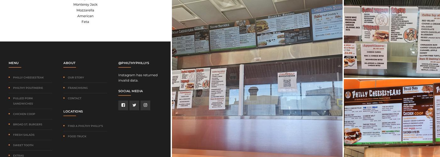 Philthy Philly's Kingsway Menu