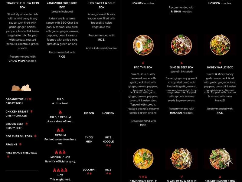 Noodlebox Menu