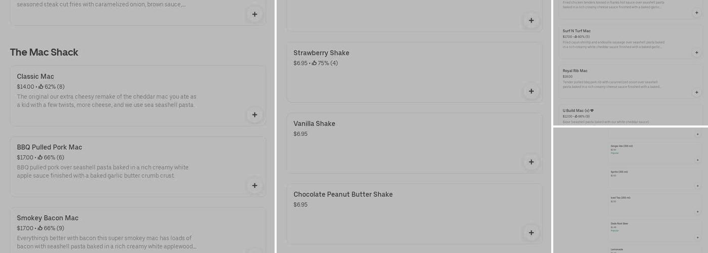 Sauced Up Poutinerie and Mac Shack Menu