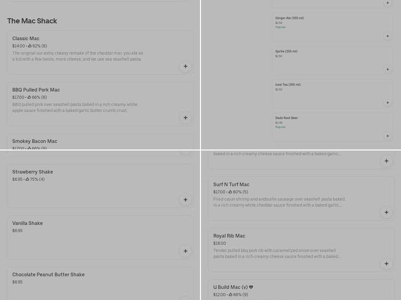 Sauced Up Poutinerie and Mac Shack Menu