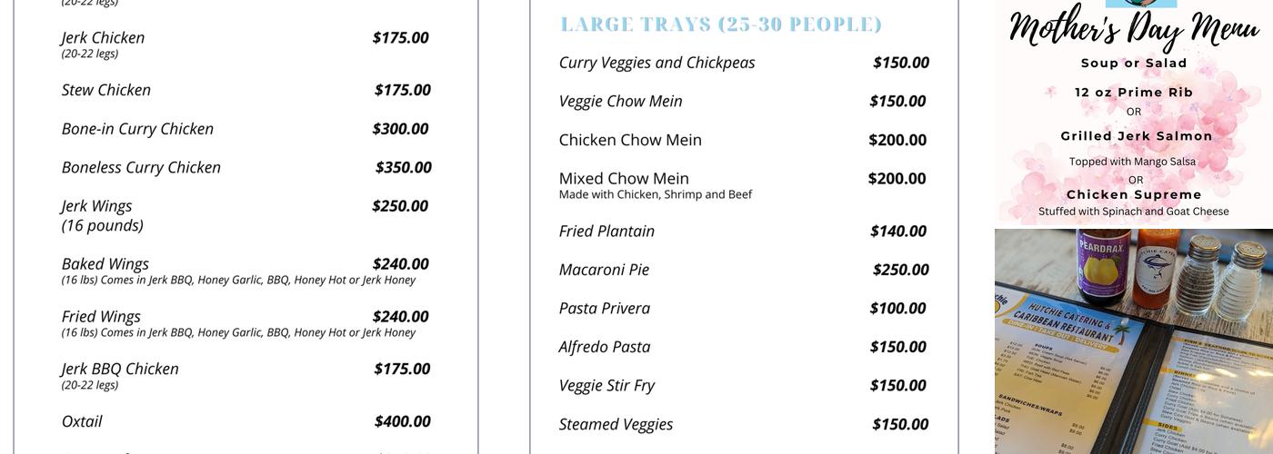 Hutchie Catering & Caribbean Restaurant Menu