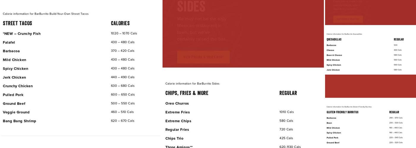 barBURRITO Menu