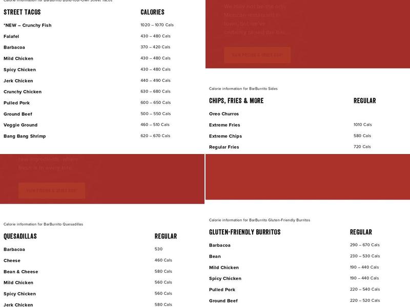barBURRITO Menu