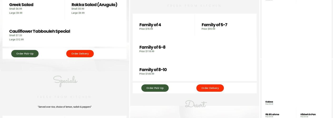 House of Cedar - Lebanese Restaurant Menu
