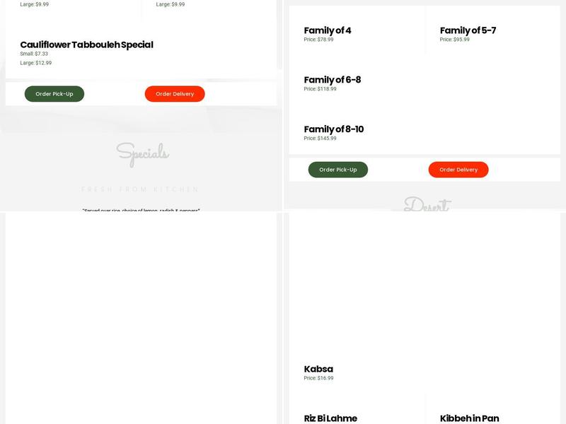 House of Cedar - Lebanese Restaurant Menu