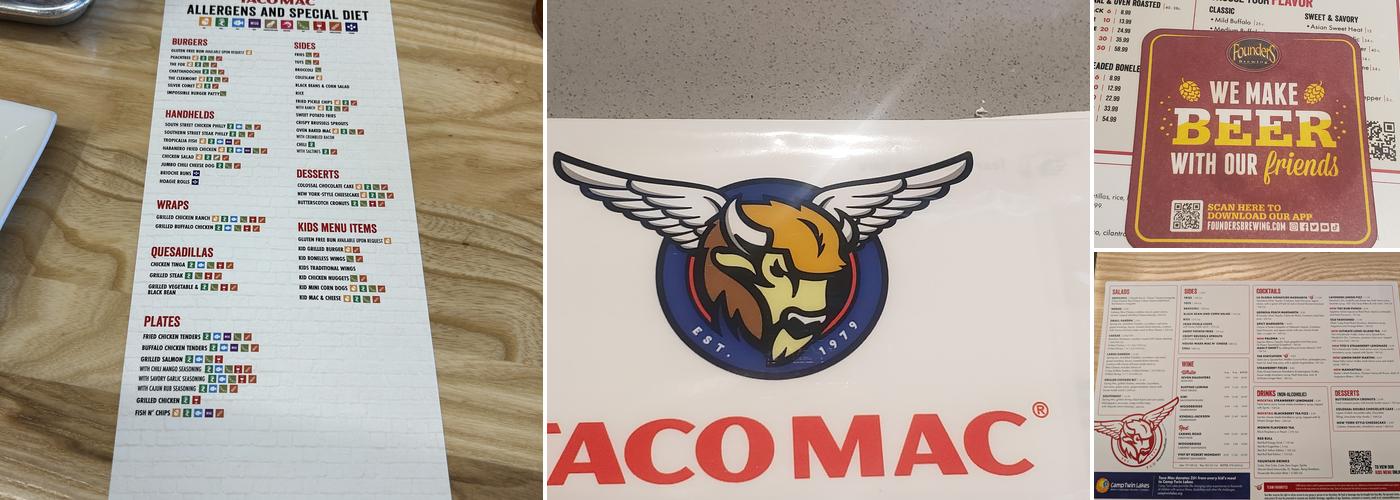 Taco Mac Macon Menu