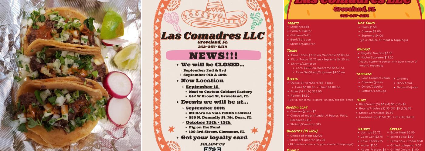 Las Comadres LLC Menu
