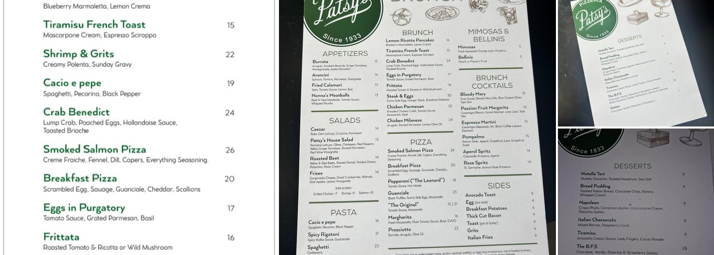 Patsy's Pizzeria of Harrison Menu