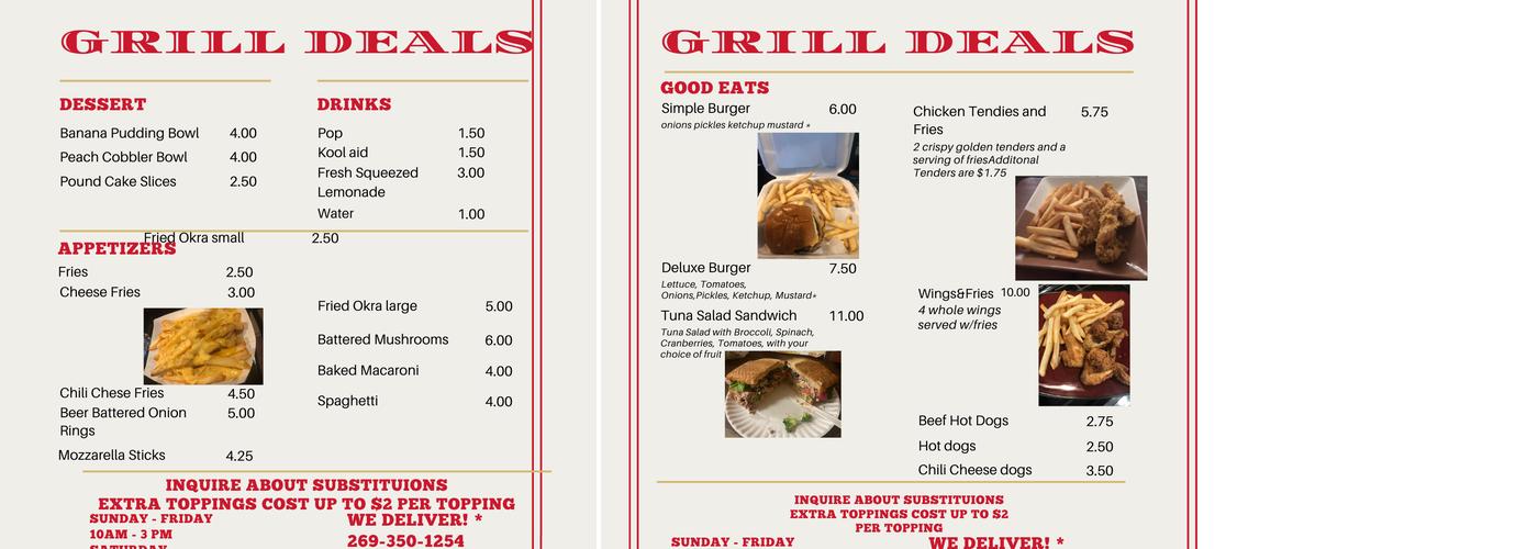 Nala’s Kitchen LLC Menu