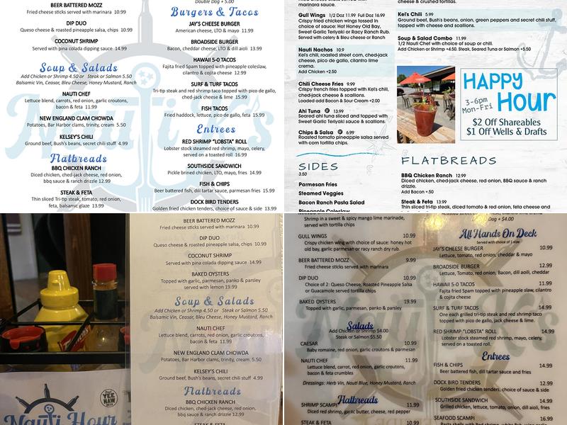 Nauti K's Riverside Bar & Grill Menu
