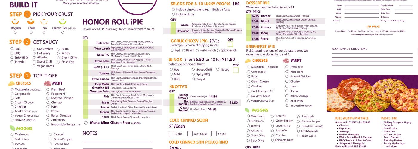 Infinitus Pie Louisville Menu