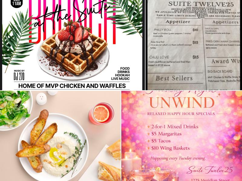 Suite Twelve25 Menu