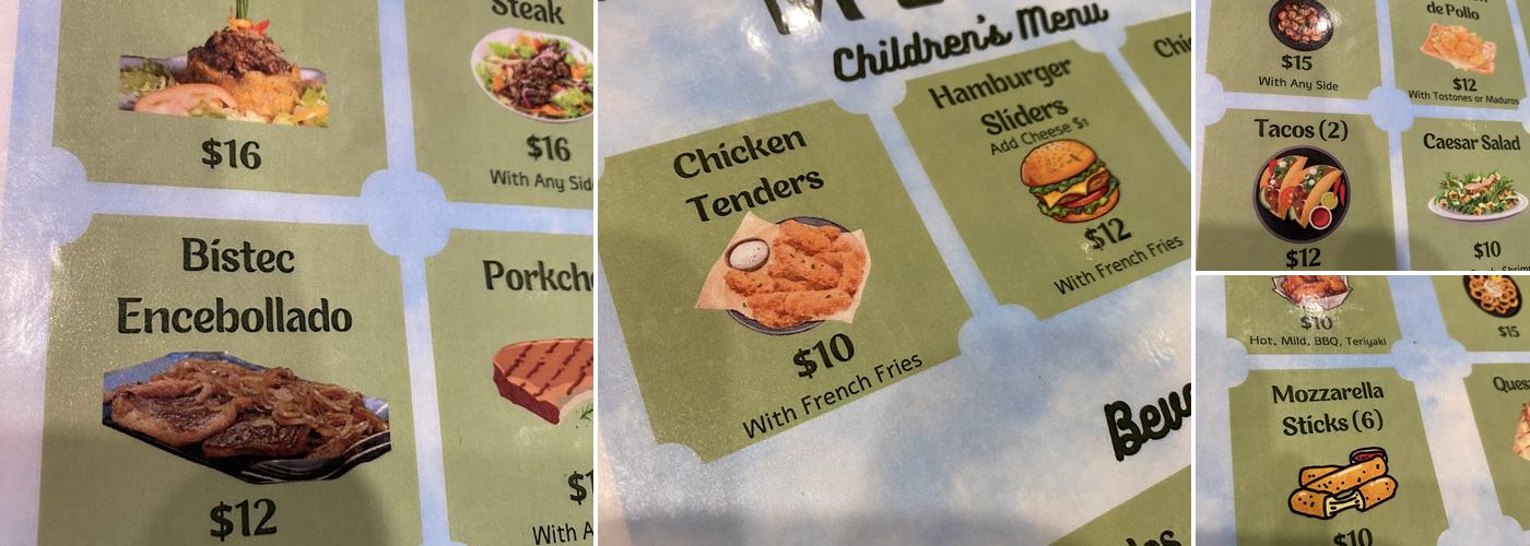 Garden Bar & Grill Menu