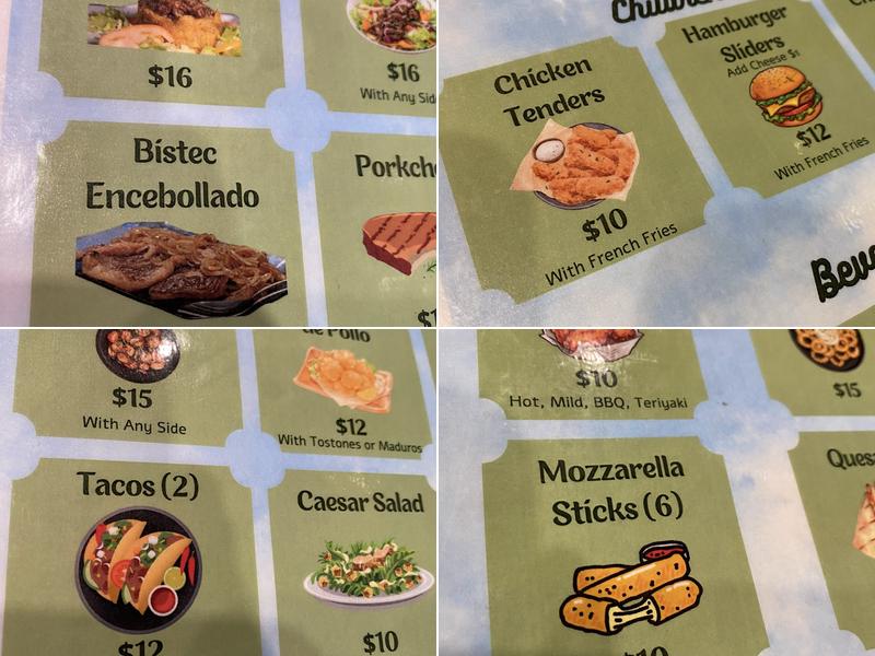 Garden Bar & Grill Menu