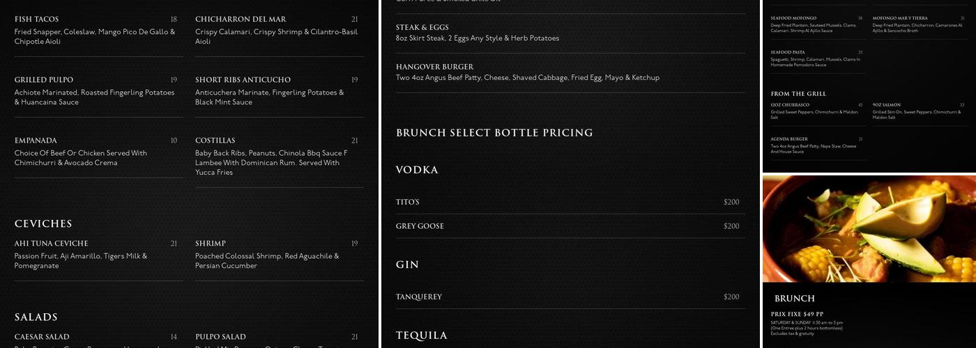 Agenda Restaurant Menu