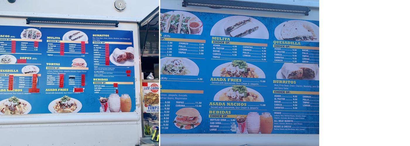Tacos Los Carnales Menu