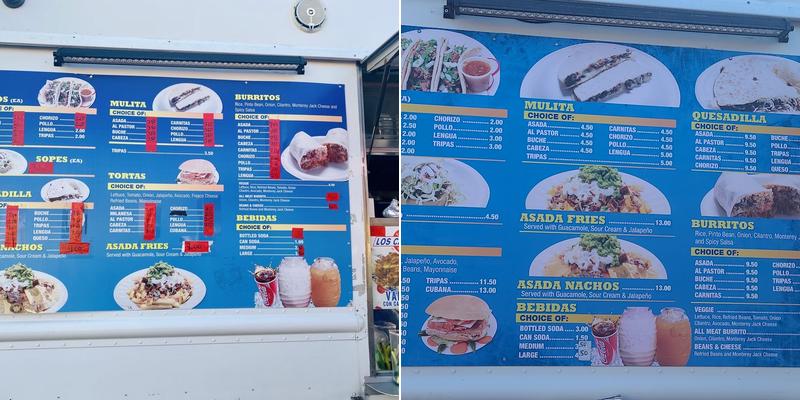 Tacos Los Carnales Menu