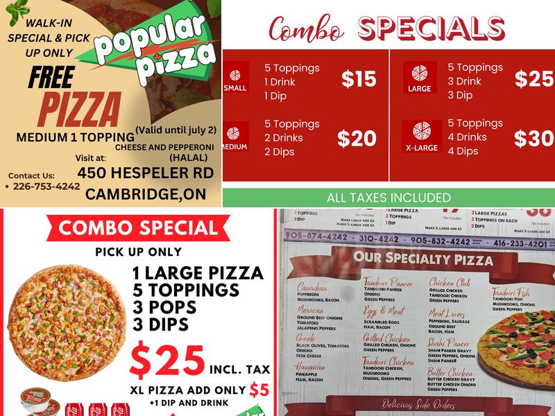 Popular Pizza Menu